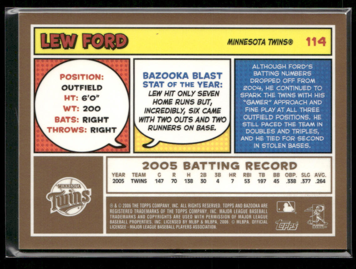 Lew Ford 2006 Bazooka Gold Chunks #114 Minnesota Twins