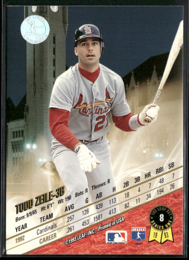 Todd Zeile 1993 Leaf #8 St. Louis Cardinals