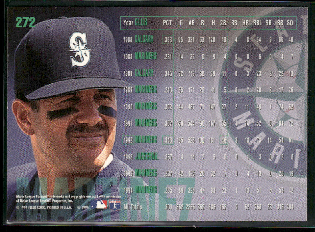 Edgar Martinez 1995 Fleer #272 Seattle Mariners