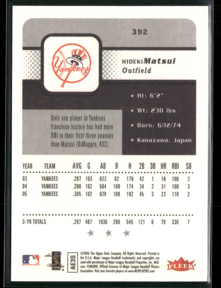 Hideki Matsui 2006 Fleer #392 New York Yankees