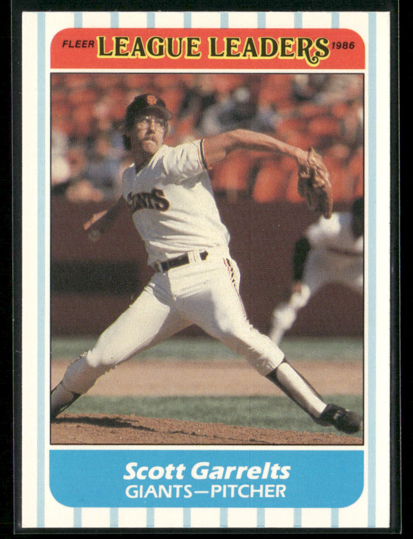 Scott Garrelts 1986 Fleer League Leaders #14 San Francisco Giants