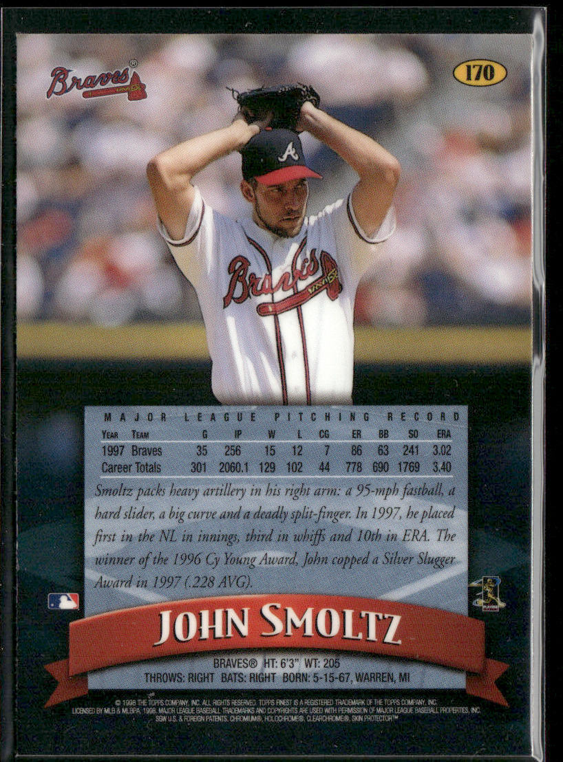 John Smoltz 1998 Finest #170 Atlanta Braves