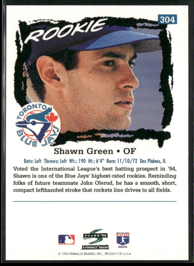Shawn Green 1995 Score #304 Toronto Blue Jays