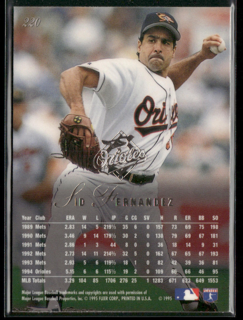 Sid Fernandez 1995 Flair #220 Baltimore Orioles