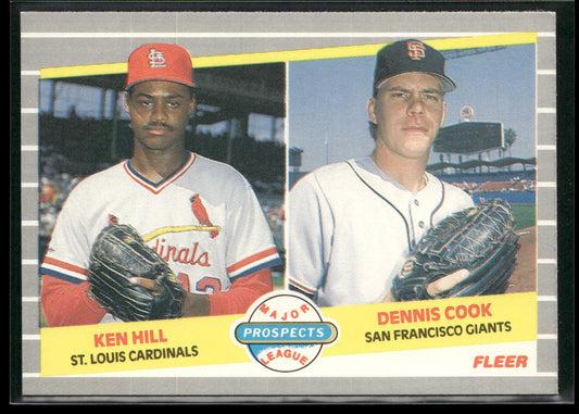 Ken Hill / Dennis Cook 1989 Fleer #652 RC
