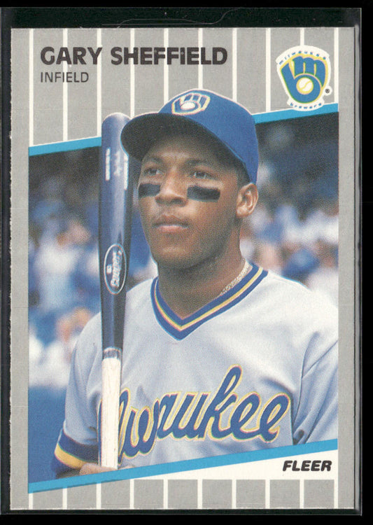 Gary Sheffield 1989 Fleer #196 RC Milwaukee Brewers