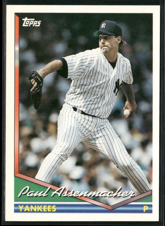 Paul Assenmacher 1994 Topps #239b New York Yankees