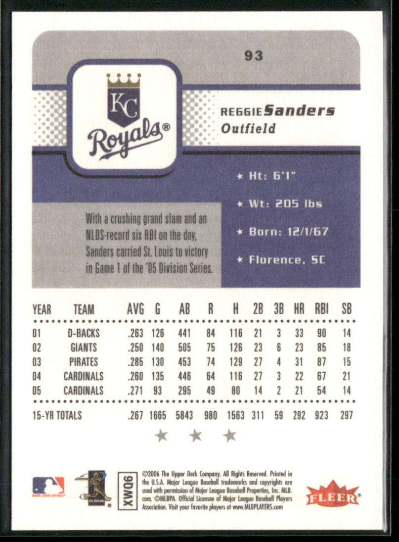 Reggie Sanders 2006 Fleer #93 Kansas City Royals