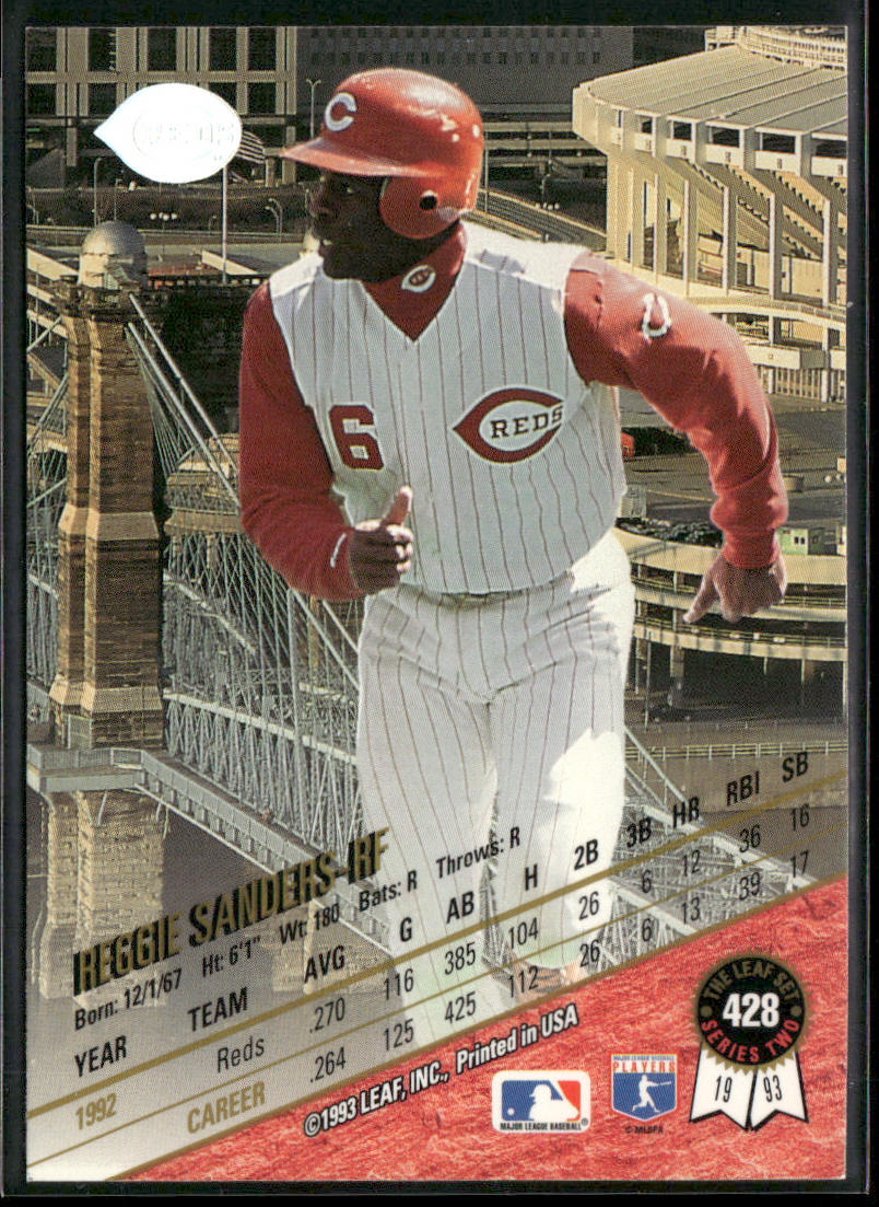 Reggie Sanders 1993 Leaf #428 Cincinnati Reds