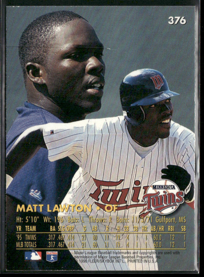 Matt Lawton 1996 Ultra #376 RC Minnesota Twins
