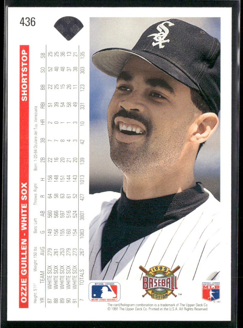 Ozzie Guillen 1992 Upper Deck #436 Chicago White Sox