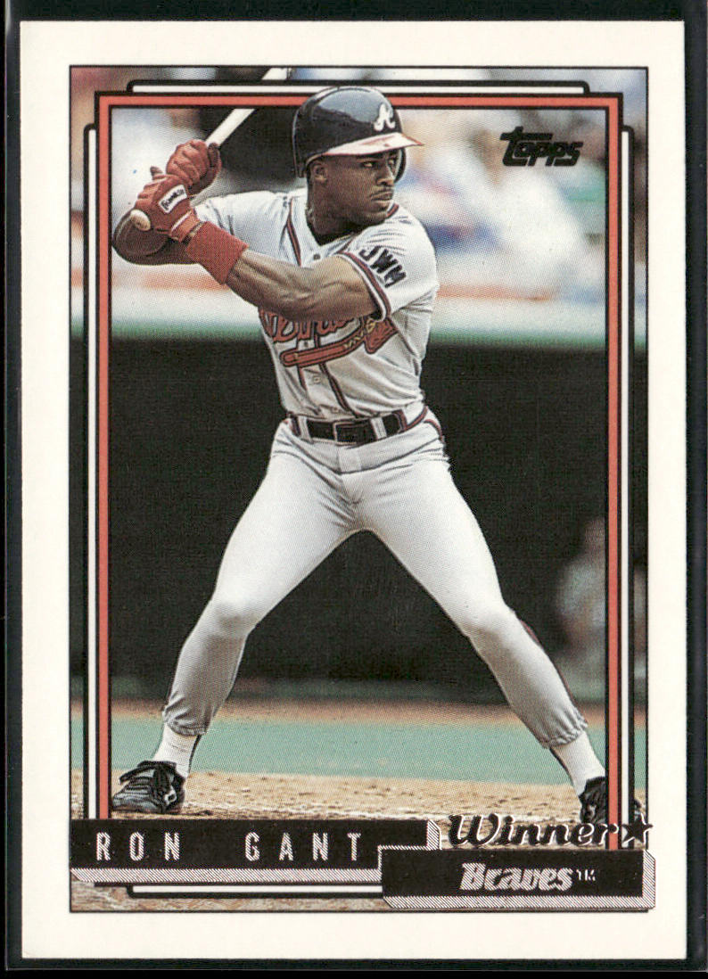 Ron Gant 1992 Topps Gold Winners #25 Atlanta Braves