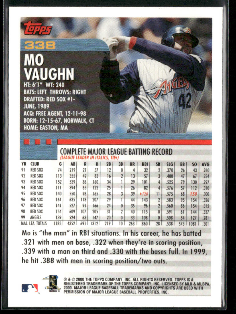 Mo Vaughn 2000 Topps #338 Anaheim Angels