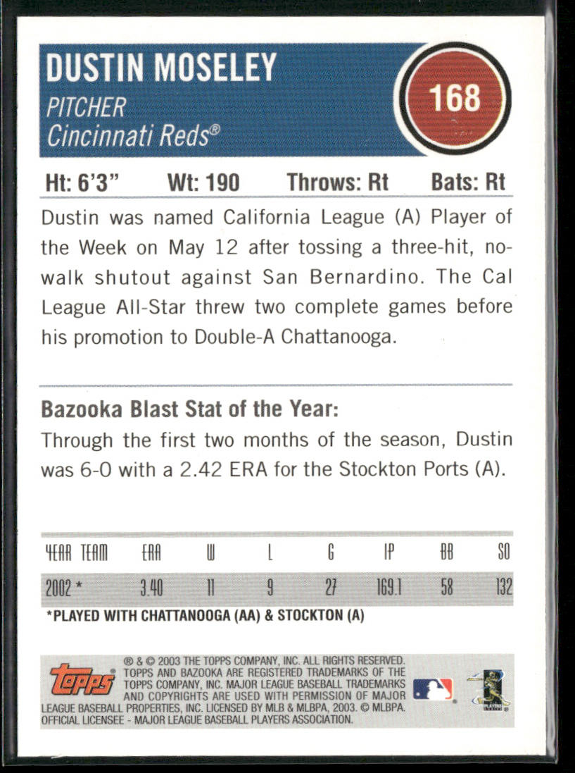 Dustin Moseley 2003 Bazooka #168 RC Cincinnati Reds