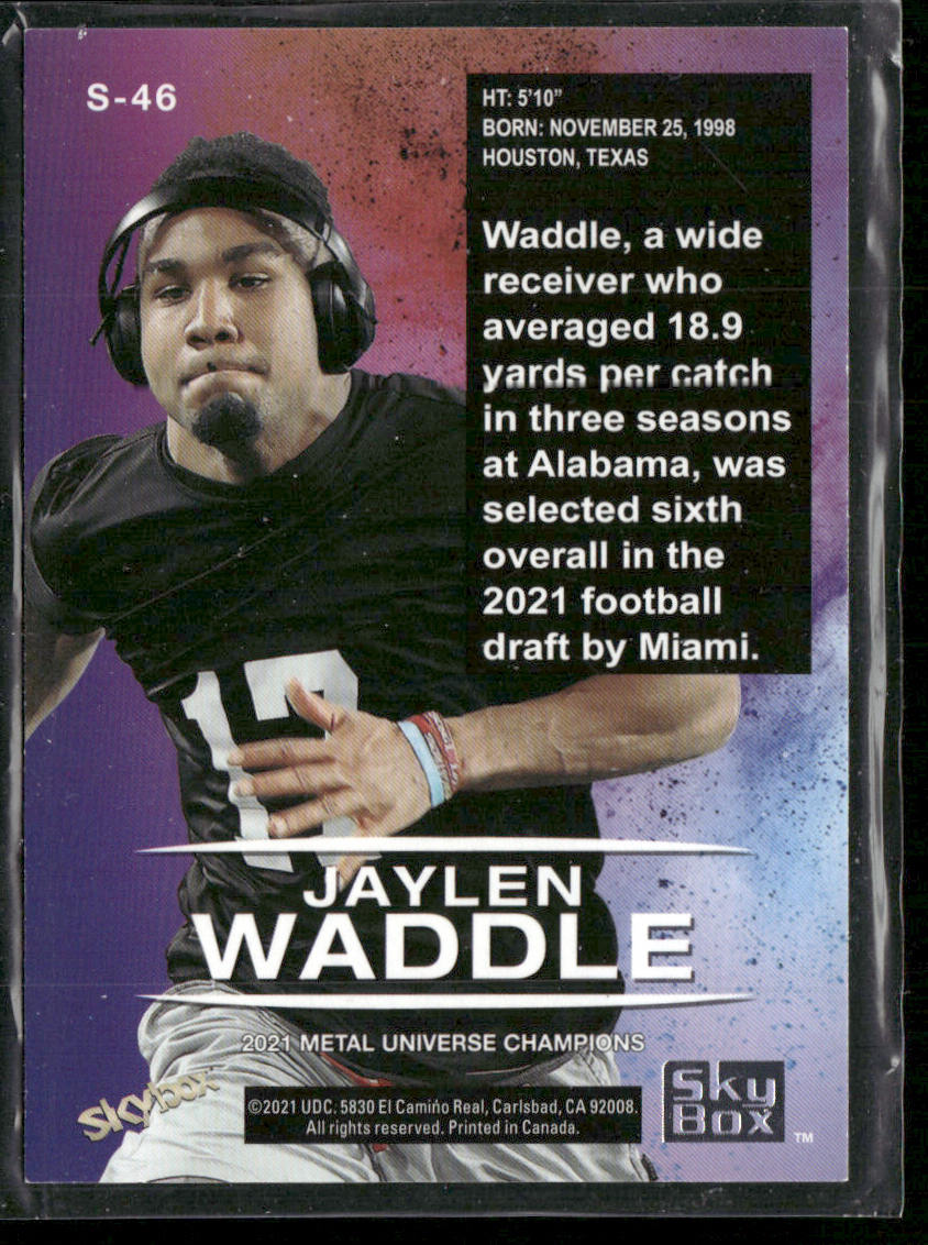 Jaylen Waddle 2021 SkyBox Metal Universe Champions Skybox Premium #S-46