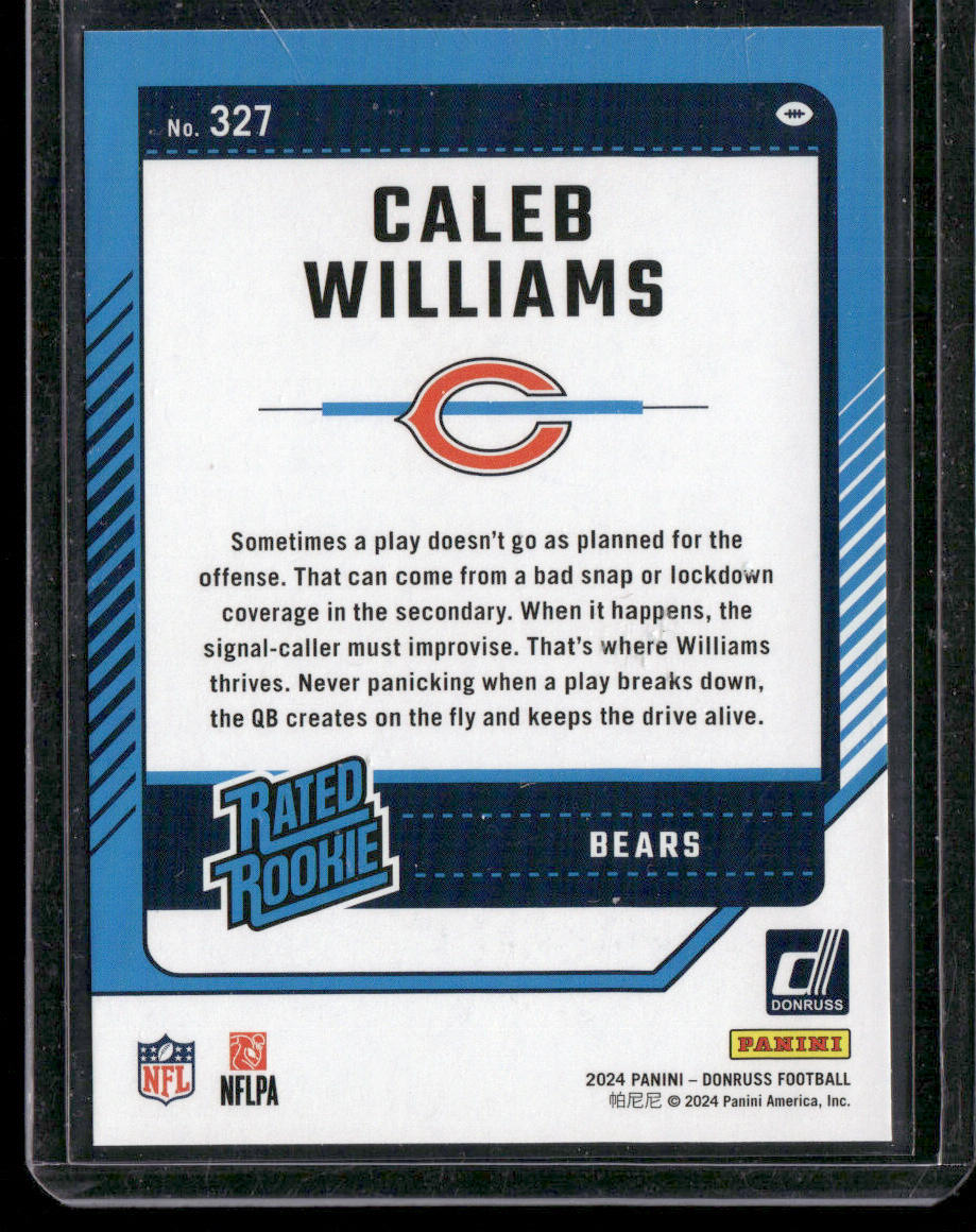 Caleb Williams 2024 Donruss Press Proof Green #327 RC Chicago Bears