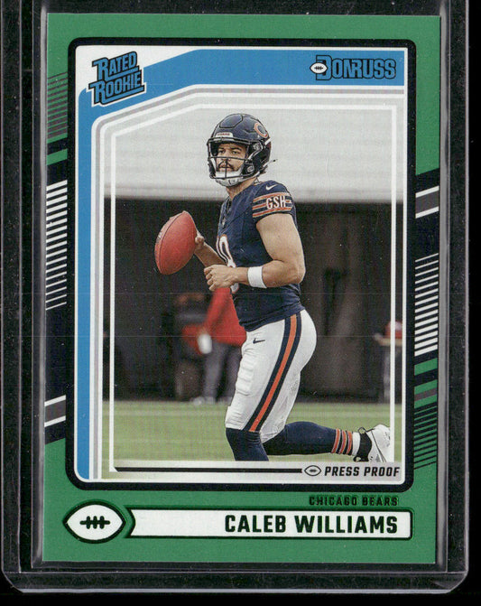 Caleb Williams 2024 Donruss Press Proof Green #327 RC Chicago Bears