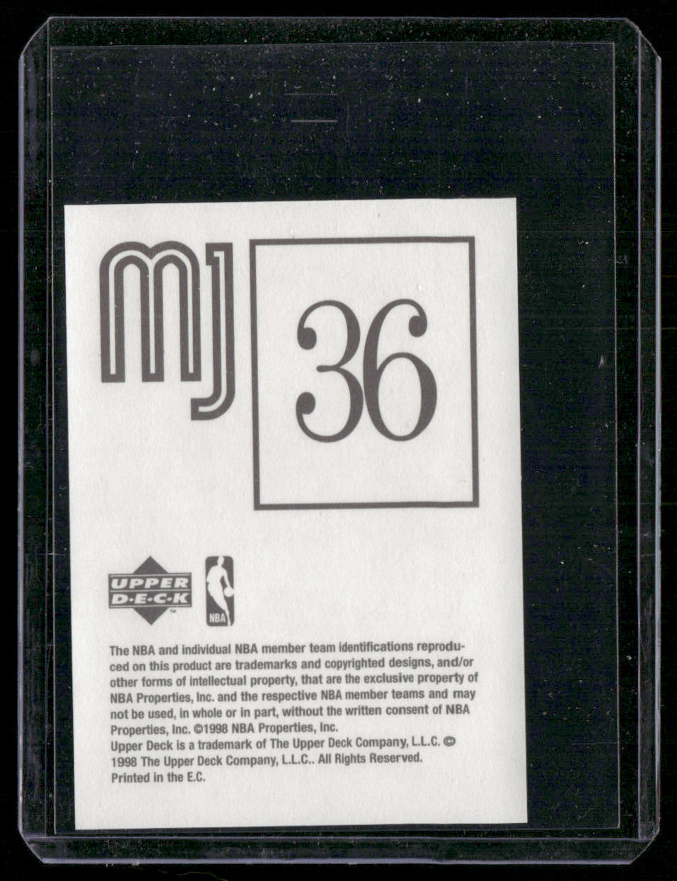 Michael Jordan 1998 Upper Deck Michael Jordan Stickers #36 Chicago Bulls back