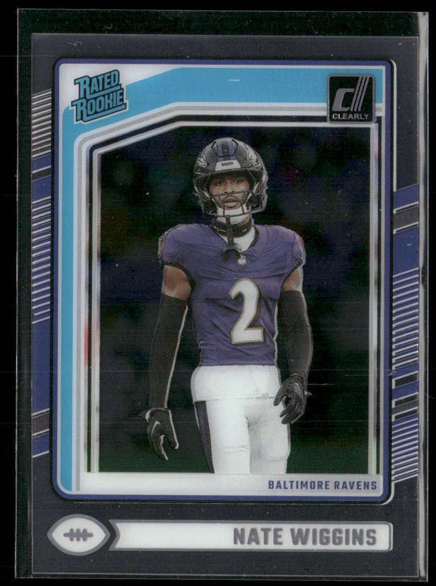 Nate Wiggins 2024 Clearly Donruss #89 RC Baltimore Ravens