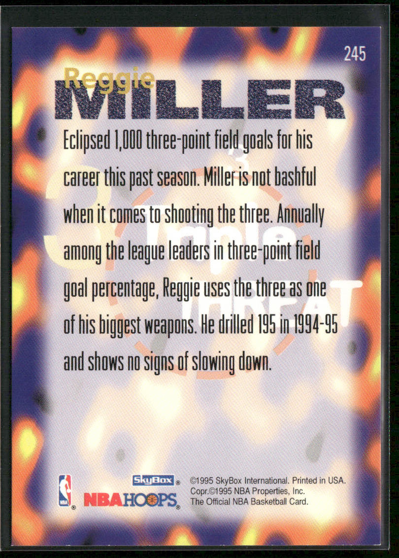 Reggie Miller 1995-96 Hoops #245 Indiana Pacers