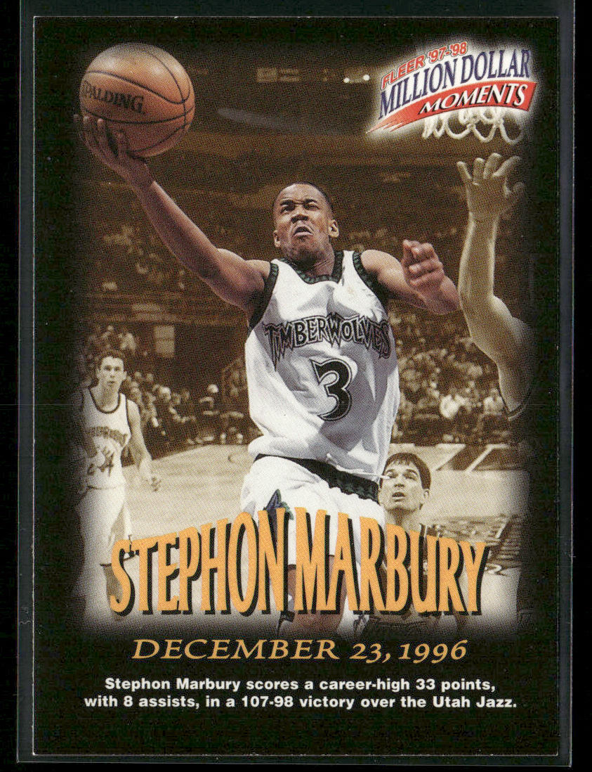 Stephon Marbury 1997-98 Fleer Million Dollar Moments #42 Minnesota Timberwolves