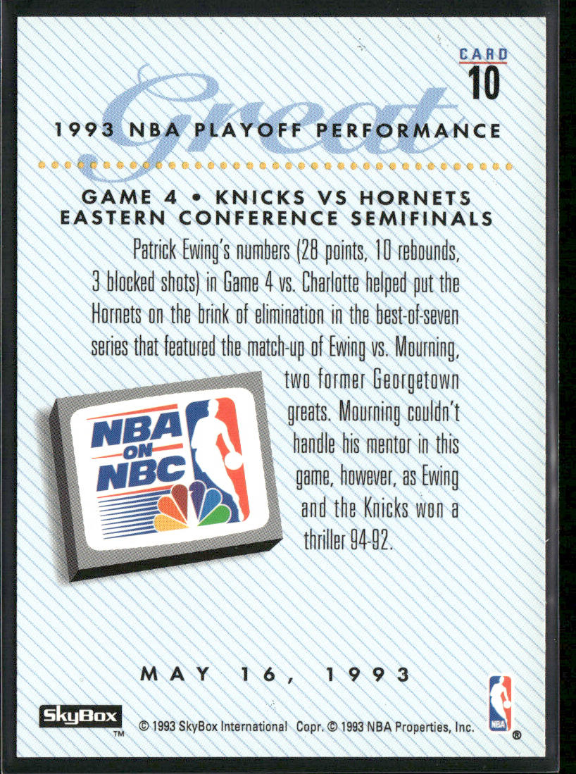 Patrick Ewing 1993-94 SkyBox Premium #10 New York Knicks