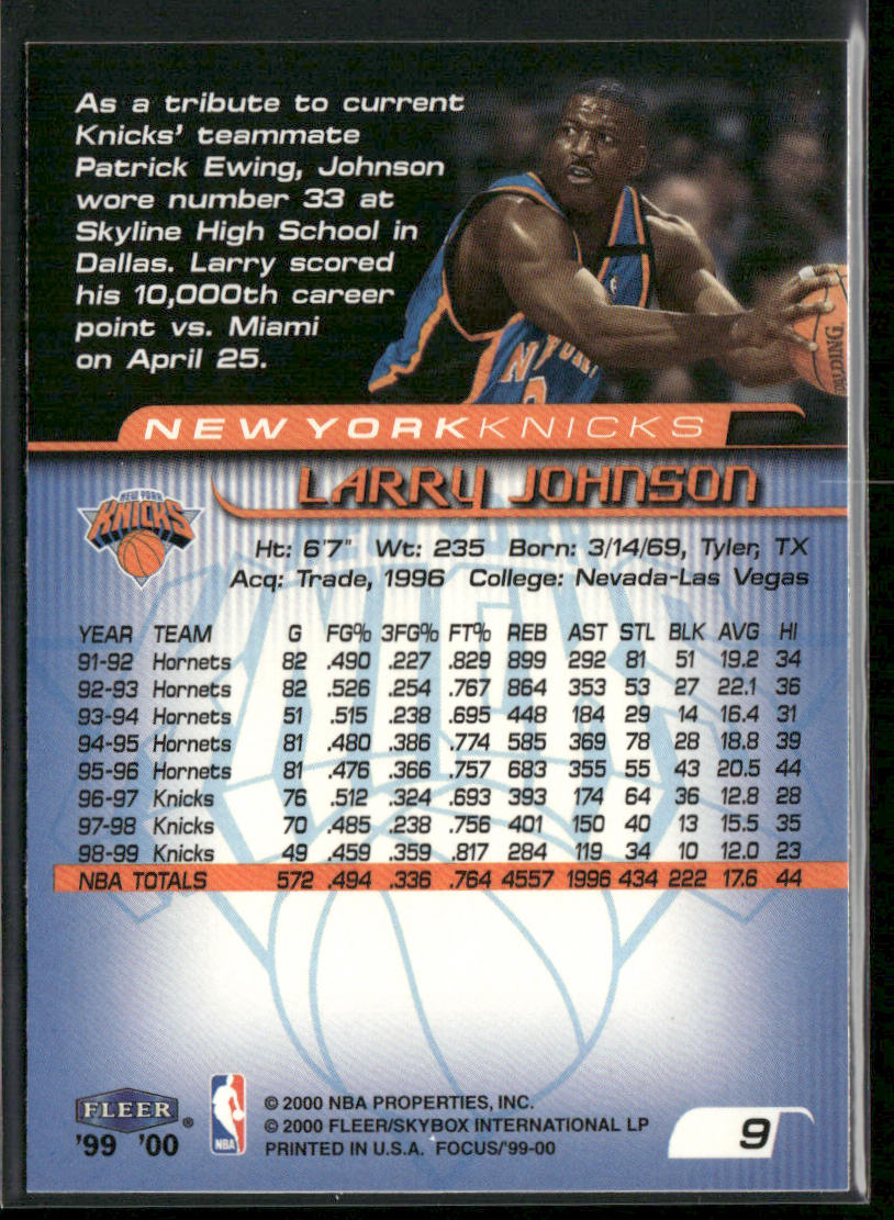 Larry Johnson 1999-00 Fleer Focus #9 New York Knicks