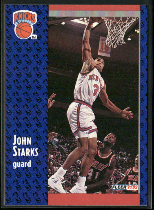 John Starks 1991-92 Fleer #330 RC New York Knicks