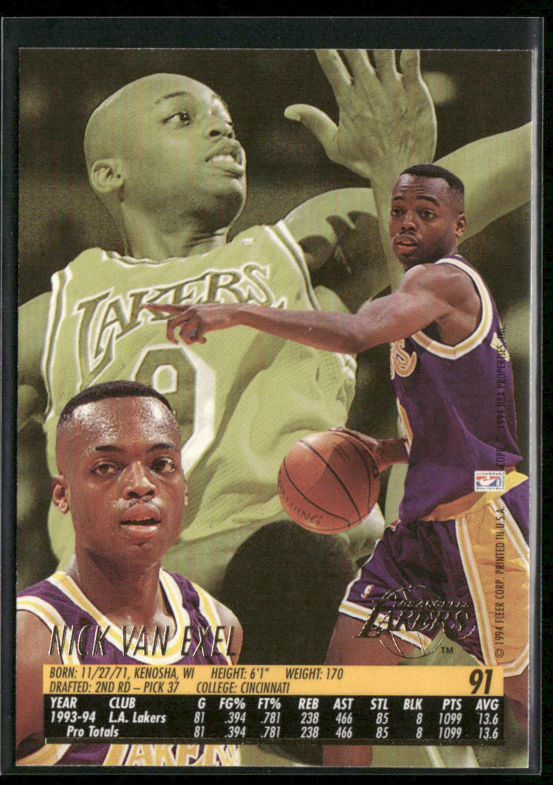 Nick Van Exel 1994-95 Ultra #91 Los Angeles Lakers