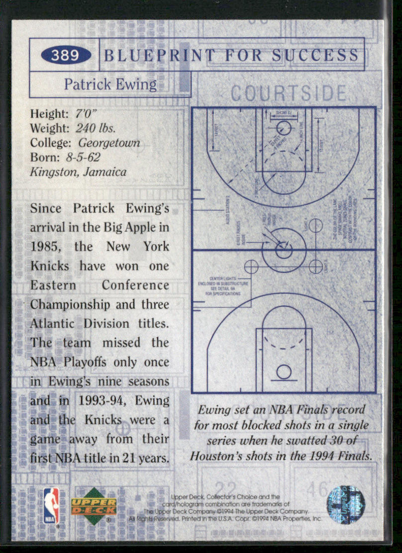 Patrick Ewing 1994-95 Collector's Choice #389 New York Knicks