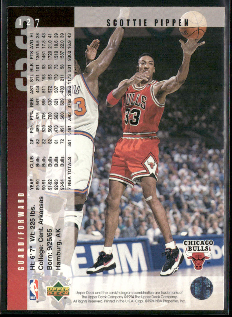 Scottie Pippen 1994-95 Upper Deck #127 Chicago Bulls