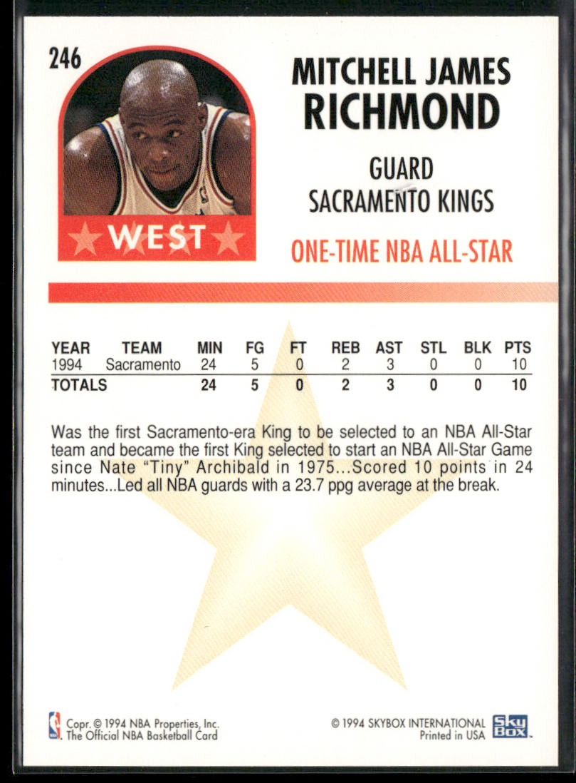 Mitch Richmond 1994-95 Hoops #246 Sacramento Kings