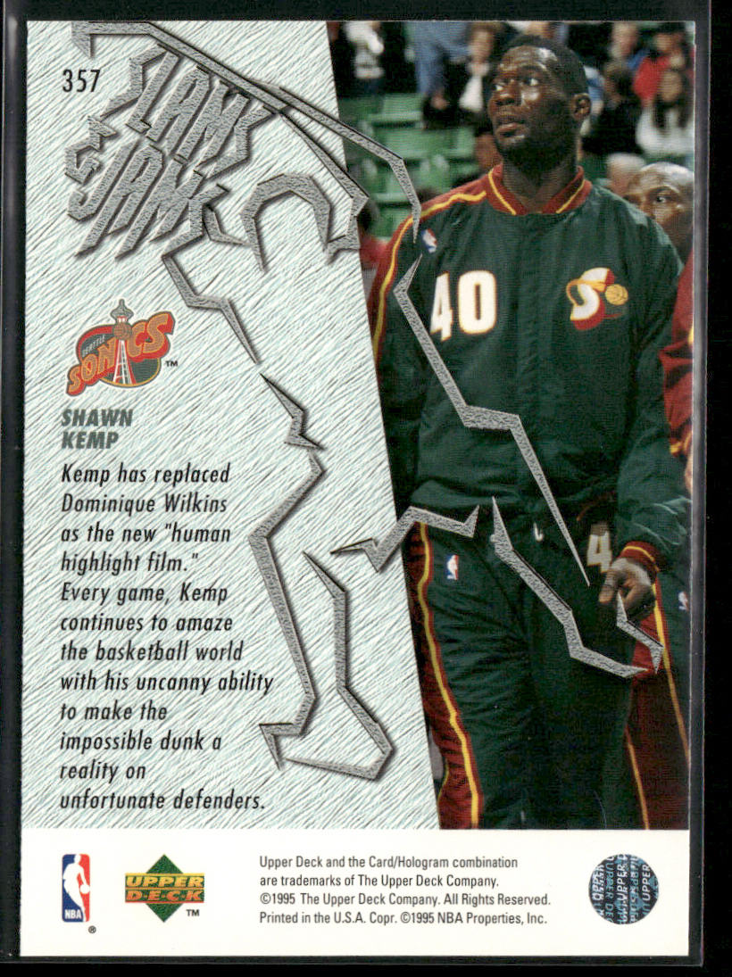 Shawn Kemp 1995-96 Upper Deck #357 Seattle SuperSonics