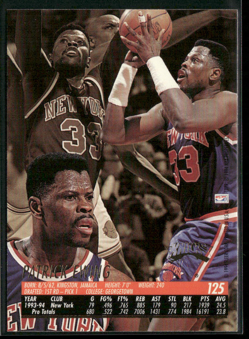 Patrick Ewing 1994-95 Ultra #125 New York Knicks
