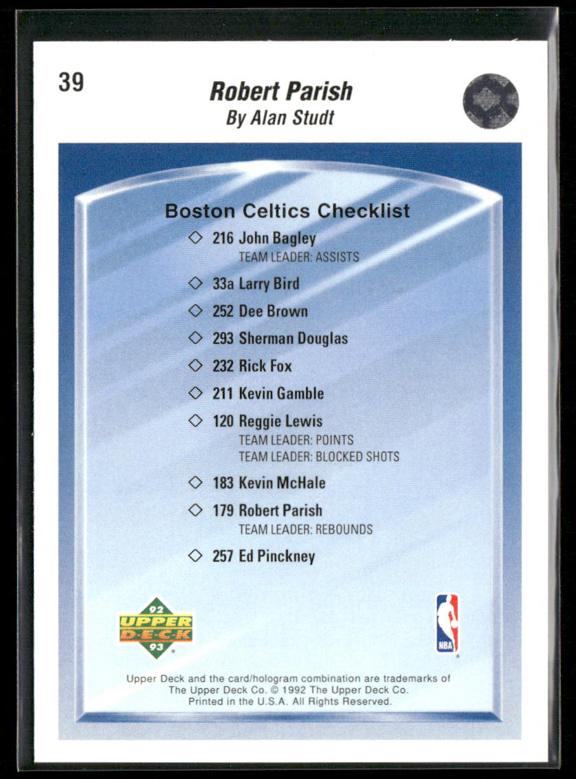 Robert Parish 1992-93 Upper Deck #39 Boston Celtics