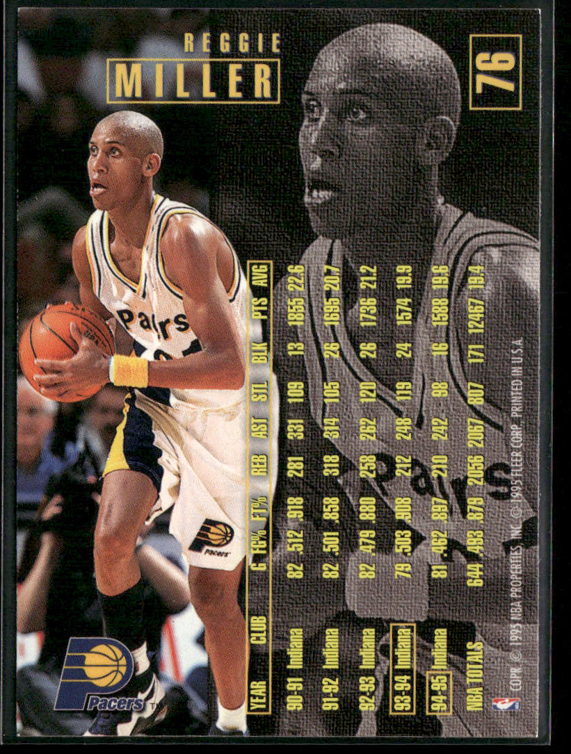 Reggie Miller 1995-96 Fleer #76 Indiana Pacers