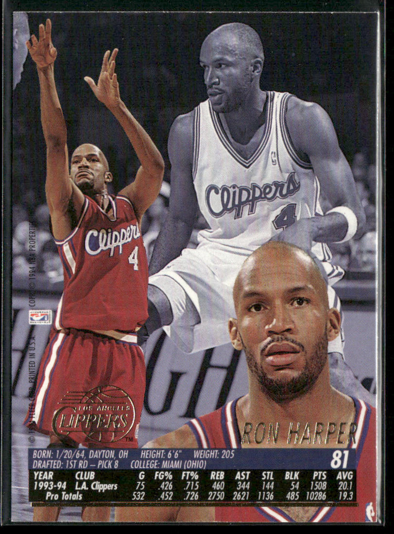 Ron Harper 1994-95 Ultra #81 Los Angeles Clippers