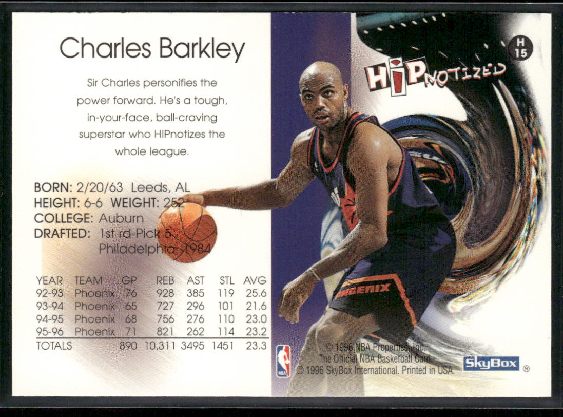 Charles Barkley 1996-97 Hoops Hipnotized #H15 Phoenix Suns