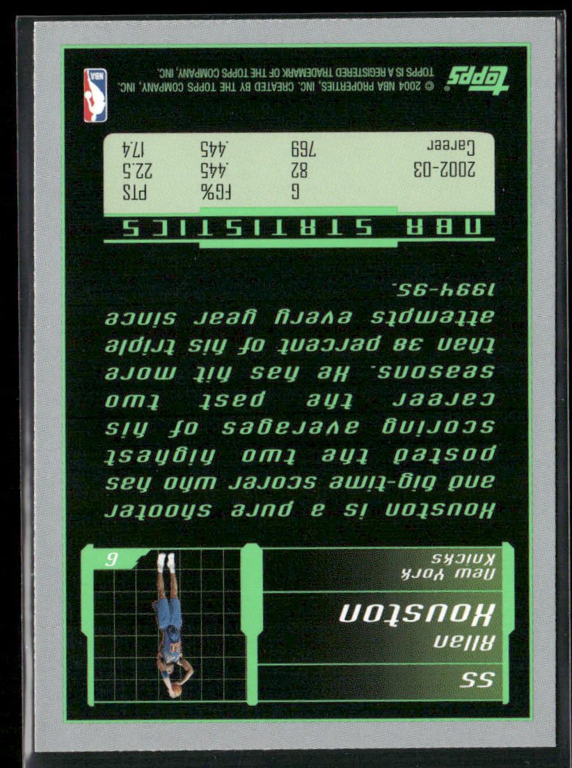 Allan Houston 2003-04 Topps Rookie Matrix #55 New York Knicks