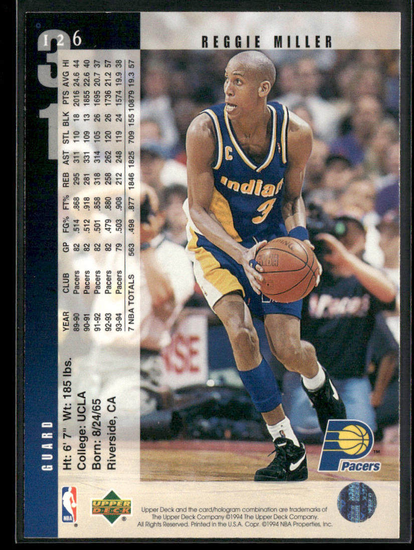 Reggie Miller 1994-95 Upper Deck #126 Indiana Pacers