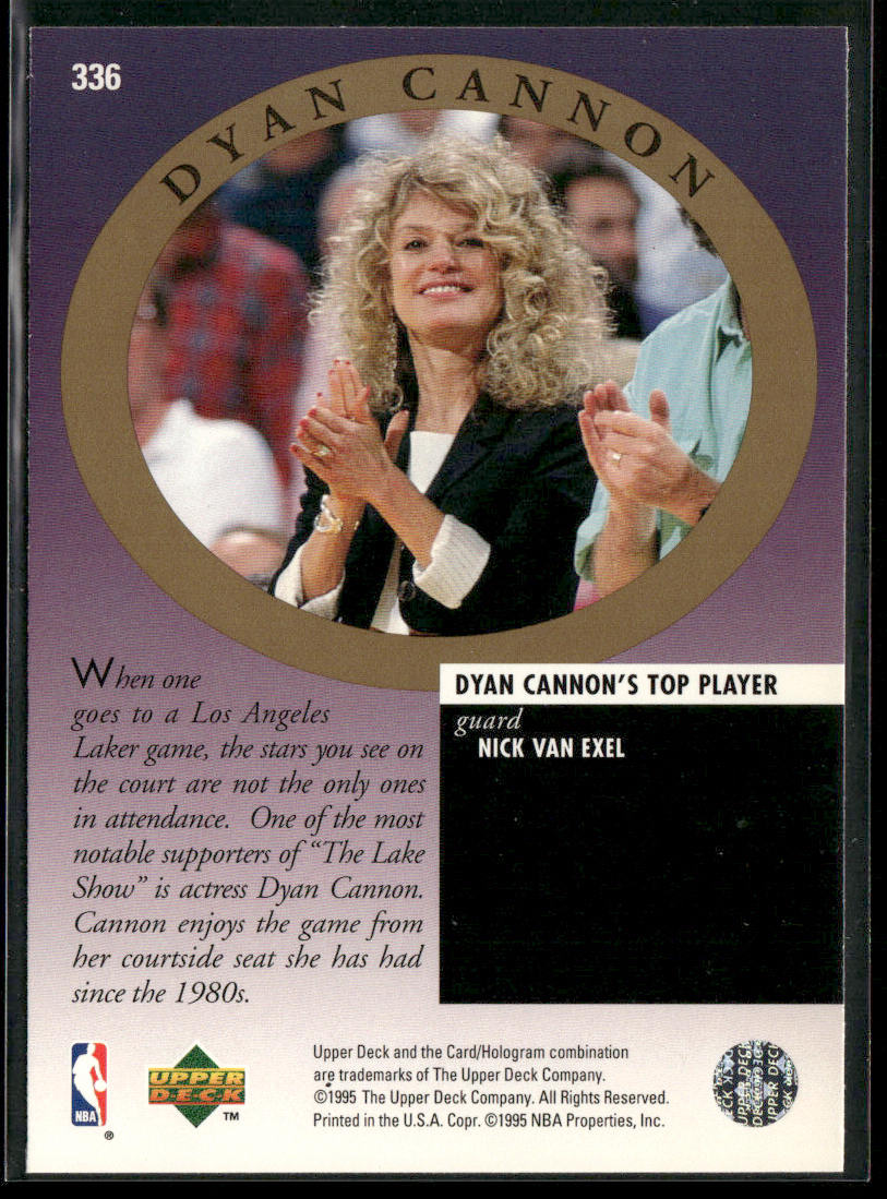 Nick Van Exel / Dyan Cannon MA 1995-96 Upper Deck #336 Los Angeles Lakers