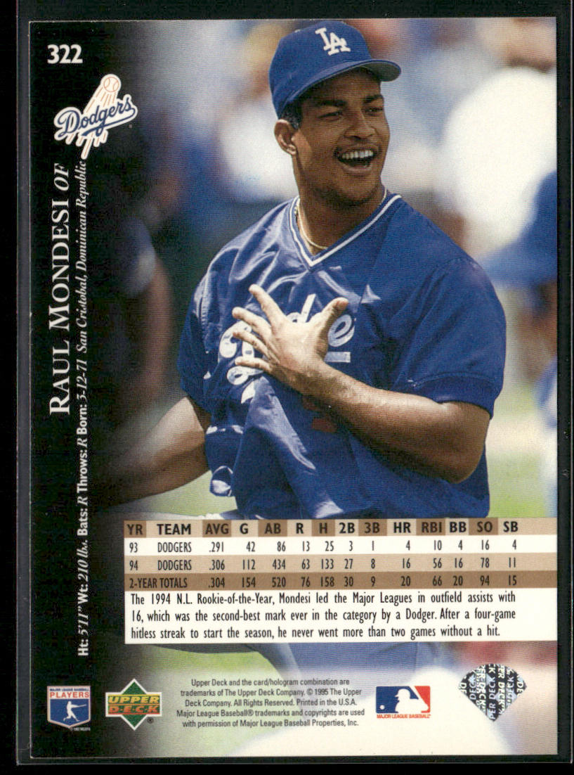 Raul Mondesi 1995 Upper Deck #322 Los Angeles Dodgers