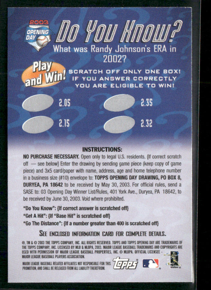 Nomar Garciaparra 2003 Topps Opening Day Mini Stickers #NNO Boston Red Sox