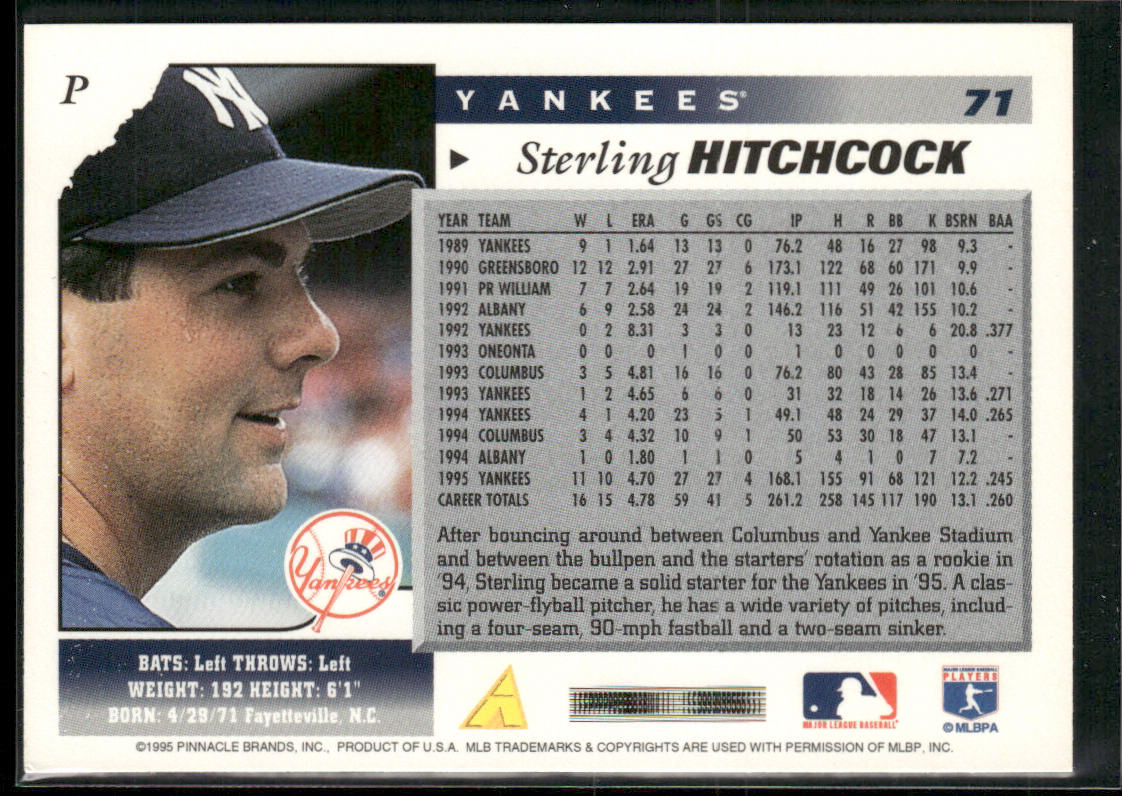 Sterling Hitchcock 1996 Score #71 New York Yankees
