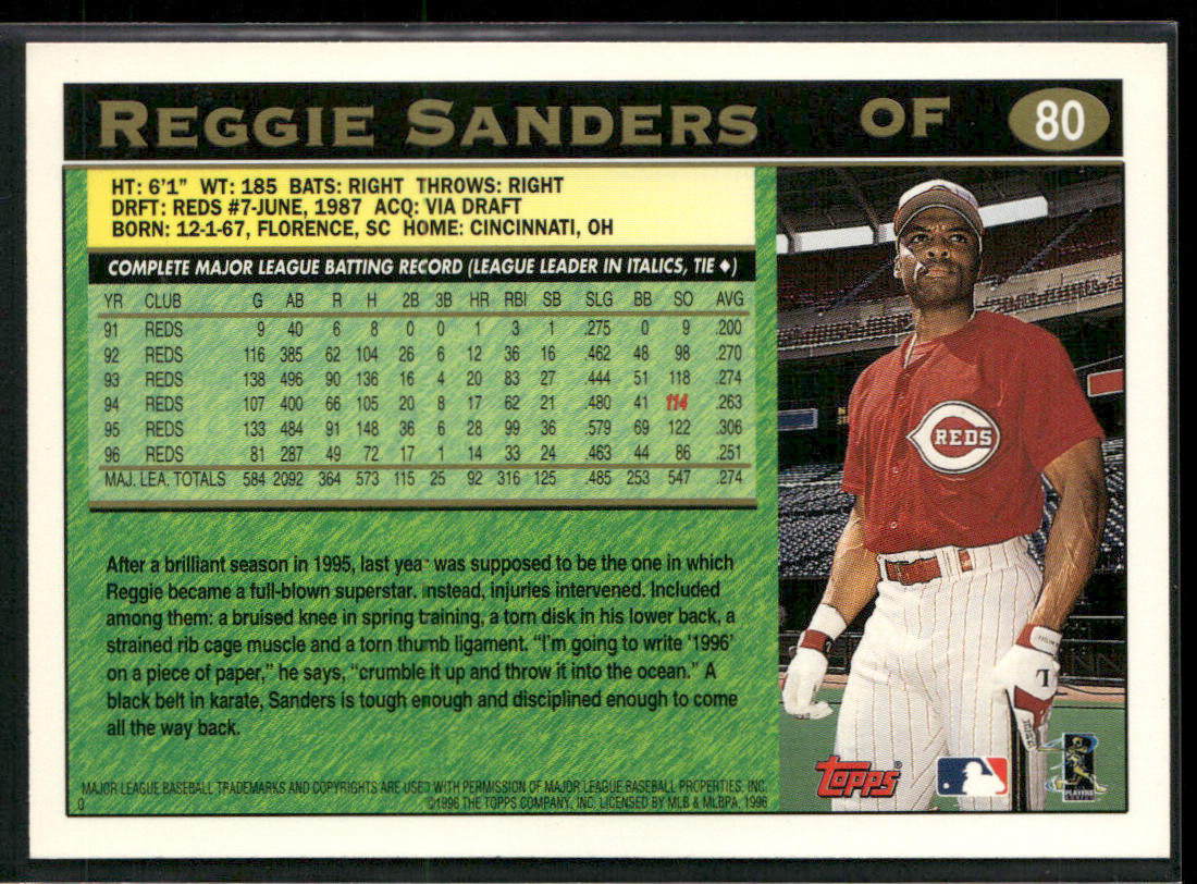 Reggie Sanders 1997 Topps #80 Cincinnati Reds