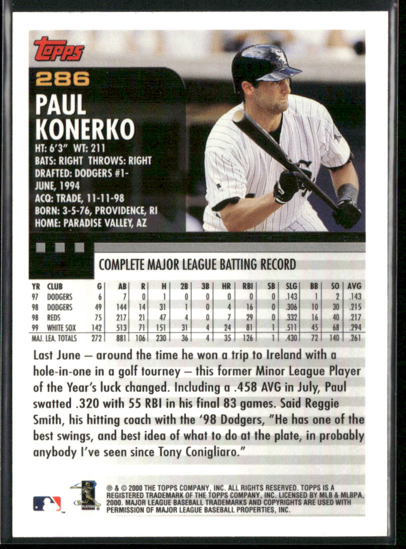 Paul Konerko 2000 Topps #286 Chicago White Sox