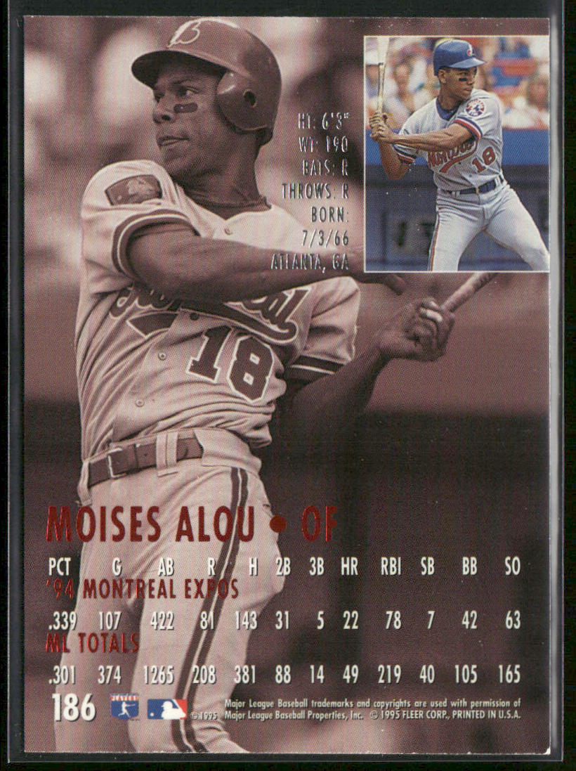 Moises Alou 1995 Ultra #186 Montreal Expos