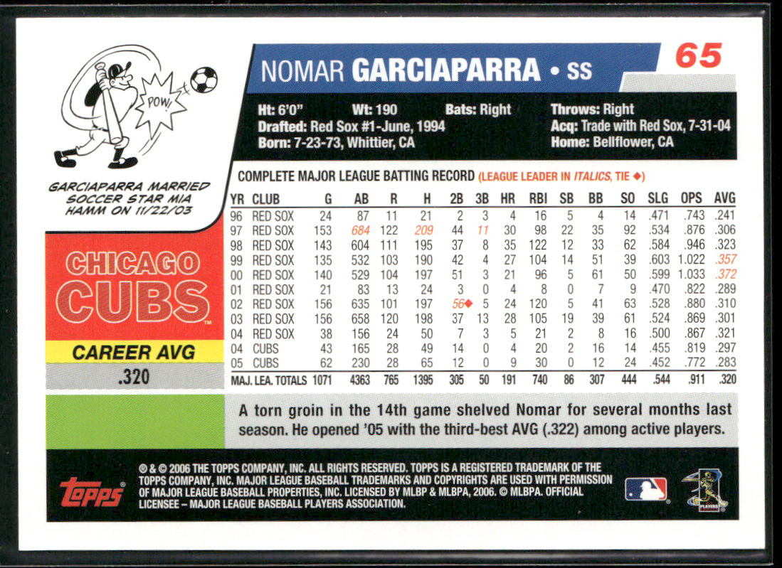 Nomar Garciaparra 2006 Topps #65 Chicago Cubs