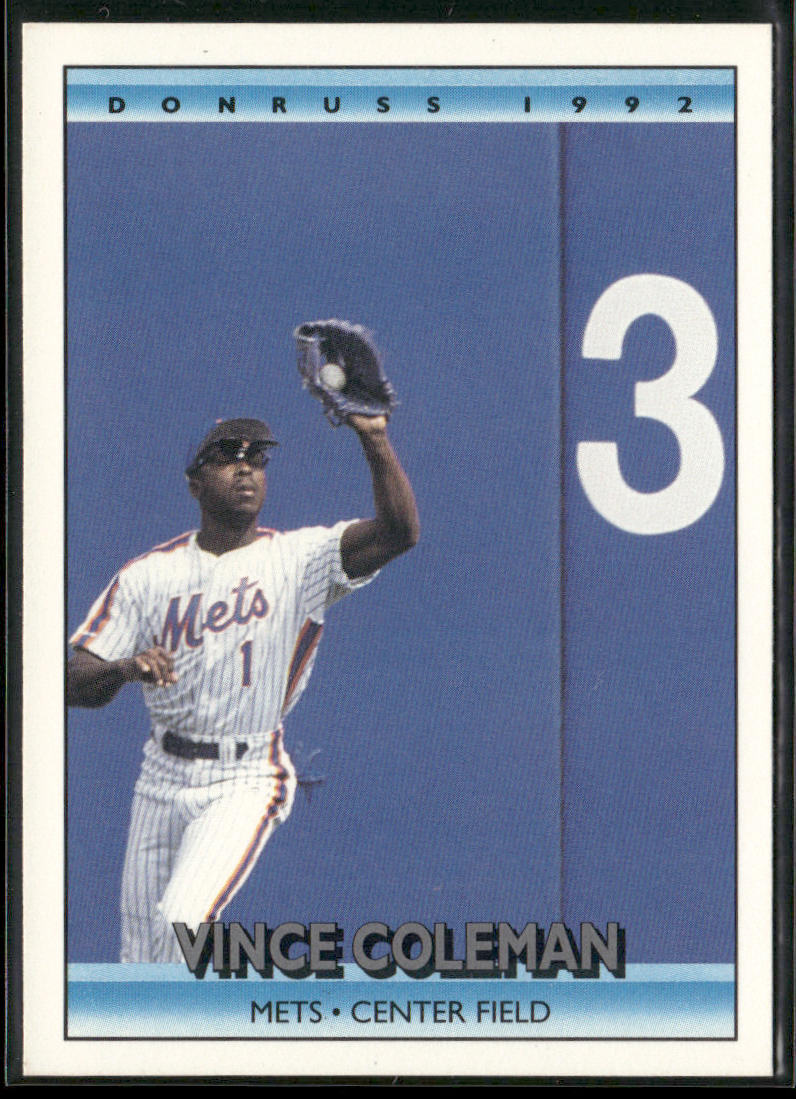 Vince Coleman 1992 Donruss #218 New York Mets front