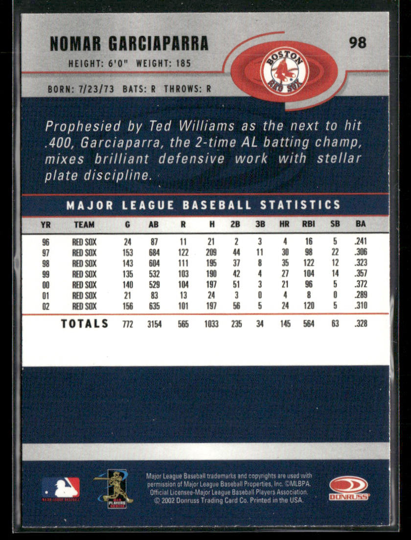 Nomar Garciaparra 2003 Donruss #98 Boston Red Sox